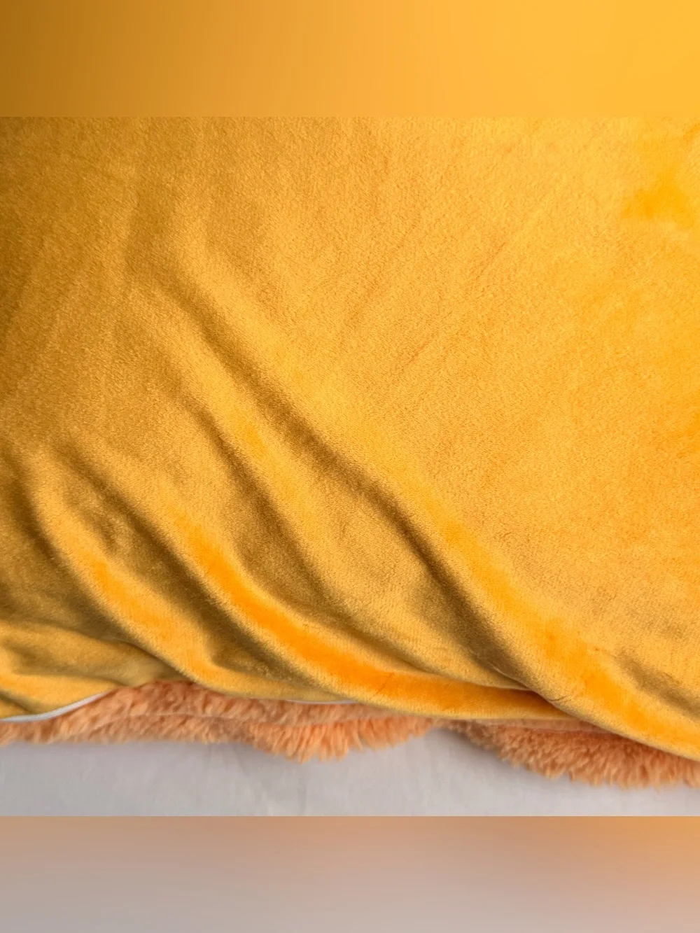 Brand New Orange Throw Fuzzy Faux Rabbit Fur Pillow Retro Y2K Home Bedroom Decor